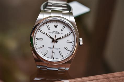 rolex oyster perpetual 39 white on wrist|rolex oyster perpetual white dial.